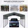 Outdoor Backyard Heavy Duty Garage Carport,Garage Canopy with Galvanized Steel Roof and Frame,Metal Waterproof Car Shelter-Coolbibila - 4 of 4