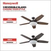 Honeywell Ceiling Fans Carmel Modern 48 Inch Ceiling Fan with LED Light and Remote Control, Indoor Fan, 5 Contemporary Blades, Bronze - 3 of 4