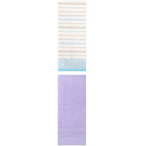 REGALWOVEN Striped Pattern Quick Drying Hand Towels for Bathroom 14" x 30"/13" x 27" 2 Pcs - 1 of 4