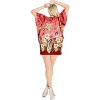 LA LEELA Women's Beachwear Summer Swim Beach Dress Cover Ups for Swimwear Women Wear Swimsuit Coverups for Women Cover-Up for Women 3X-4X Red,Floral - 2 of 4