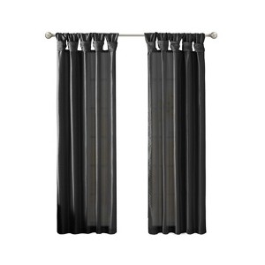 DSVIMOY Curtain Panels, Twist Tab Lined Window Curtain Panel for Living Room, Bedroom, Black, 95"*50"*0.13" - 1 of 4