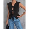 Women's Lace-Up Knit Vest Cardigan, Sleeveless V-Neck Sweater Vest with Adjustable Ties for Casual & Layered Outfits - 3 of 4