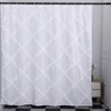 Farmhouse Rustic White Ruffle Diamond Fabric Shower Curtain 72x72 Inch - 2 of 4