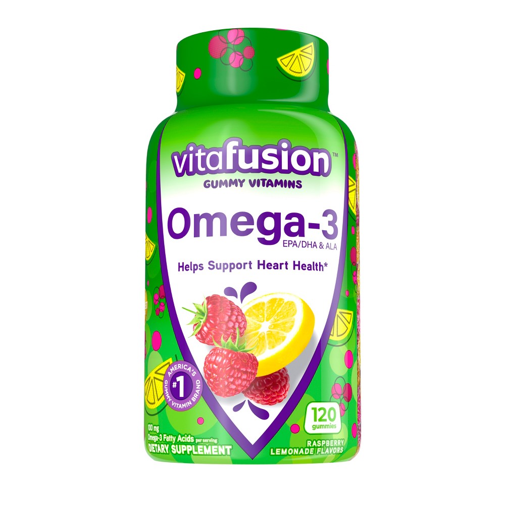 Photos - Vitamins & Minerals Vitafusion Omega-3 Gummies - Berry & Lemonade - 120ct