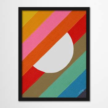 Americanflat Farmhouse Wall Art Room Decor - Rainbow Moon Diagonal Color Blocking by Cat Coquillette