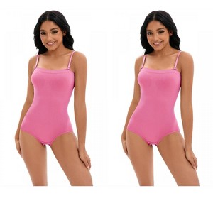 INSPIRE CHIC 2 Pcs Women's Cami Convertible Straps Slimming Waisted Buttons Bottom Butt Lifter Body Shapers - 1 of 4
