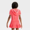 Girls' Red Terry Zip-Up Swimsuit Cover Up - Cat & Jack™ Coral Red - 2 of 3