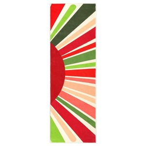 Washable Modern Colorful Rug Non Slip Low Pile Rug Soft Sun Accent Throw Floor Cover Foldable Indoor Carpet for Living Room Bedroom Playroom - 1 of 4