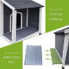 Kumasinova Dog Crate Furniture,Dog Kennel Outdoor Wooden Pet Shelter with Porch,Waterproof and Windproof Outdoor Dog House for Medium Dogs,Grey - 3 of 4