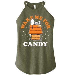 Women's - Peanuts - Wake Me For Candy Graphic High Neck Tank - 1 of 4