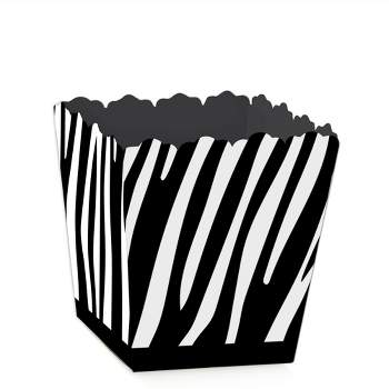 Big Dot of Happiness Zebra Print - Party Mini Favor Boxes - Safari Party Treat Candy Boxes - Set of 12
