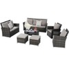 Bigget Steel 7pc Outdoor Furniture Seating Conversation Set with 9 Patio Seater - 3 of 4