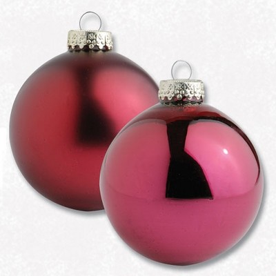 Roman 22ct Burgundy Red Glass Ball Christmas Ornaments - Assorted Sizes