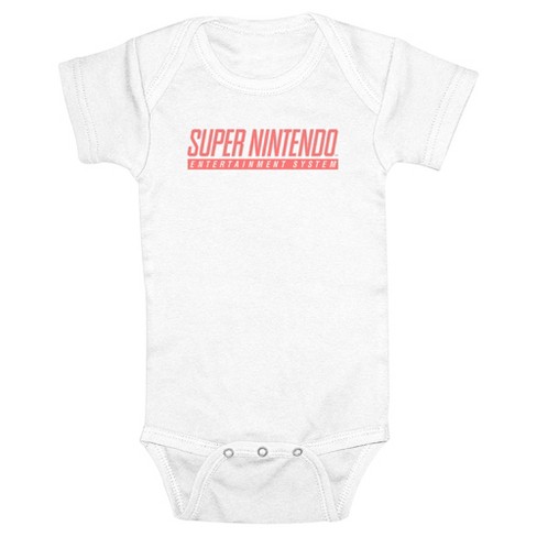 Infant s Nintendo Faded Super Nintendo System Logo Onesie White