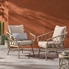 2pk Bruce Outdoor Iron/Rattan Club Chairs with Cushions Brown/Beige - Christopher Knight Home: Weather-Resistant Patio Accent Furniture - 3 of 4