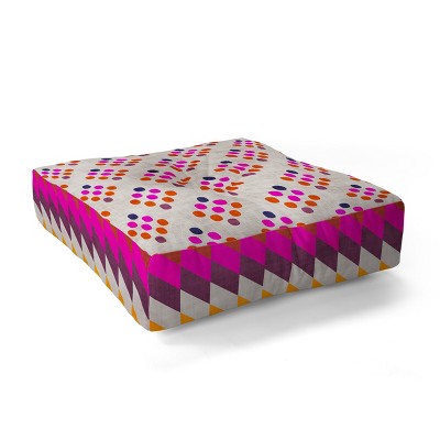 Holli Zollinger Diamond Weave Square Floor Pillow Pink - Deny Designs: Overstuffed, Indoor Use, Bohemian Vibe