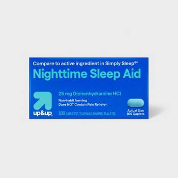 Diphenhydramine HCl Nighttime Sleep Aid Caplets - 100ct - up & up™