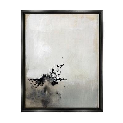 Stupell Industries Minimal Neutral Abstract Painting Black Splatter