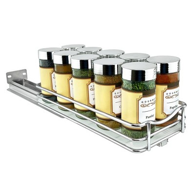 Lynk Professional Slide Out Spice Rack Upper Cabinet Organizer- 4" Wide: Chrome-Plated Kitchen Storage, Pull Out System — фото 5