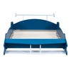 NicBex Full Size Race Car-Shaped Platform Bed Frame with Wheels,Solid Wood Slats Support,No Box Spring Needed,Easy Assembly,Blue - 4 of 4