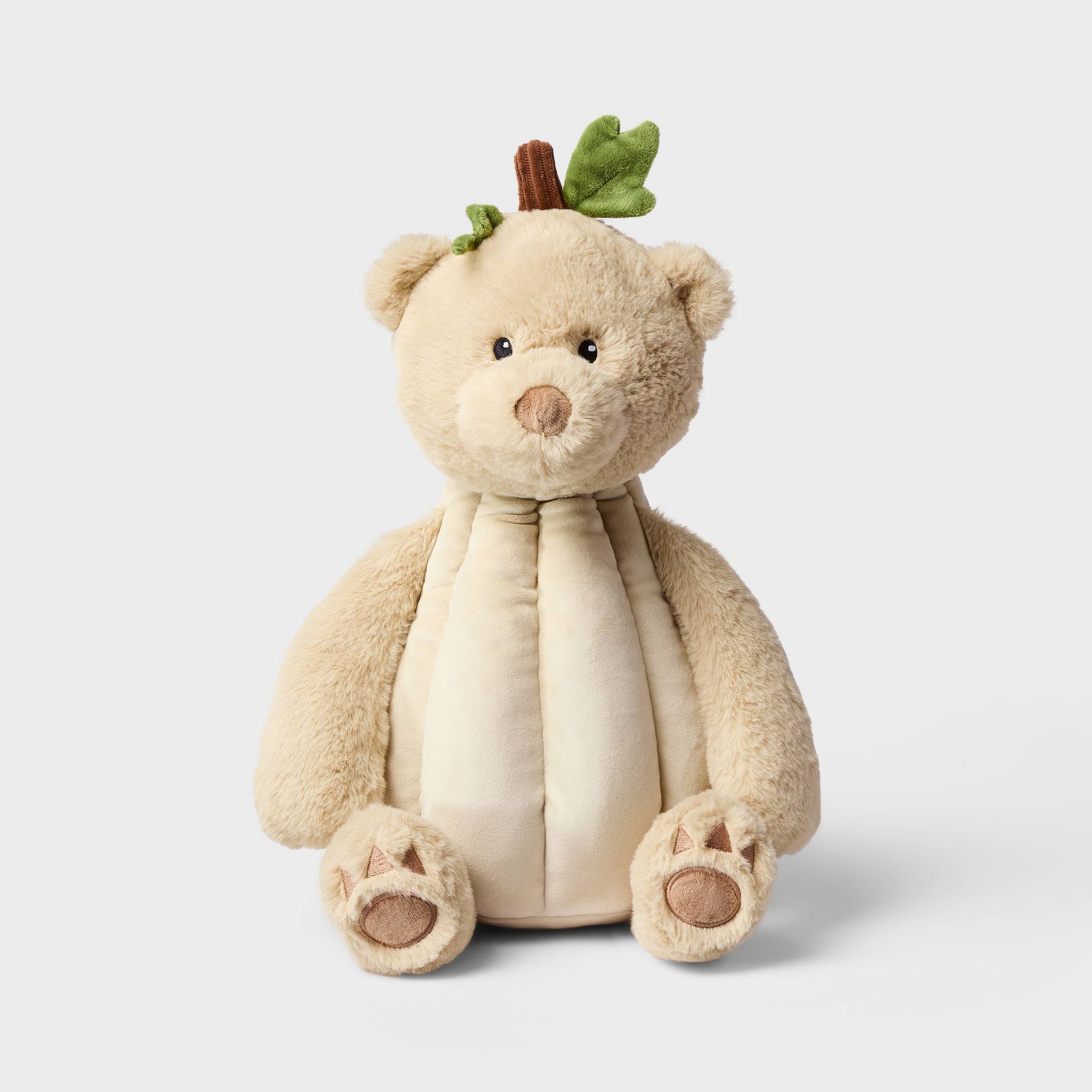 15'' Pumpkin Bear Stuffed Animal Tan - Gigglescape™