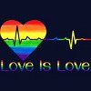 Adult Design By Humans Pride Love is Love Heartbeat By WinterJJ T-Shirt - 2 of 2