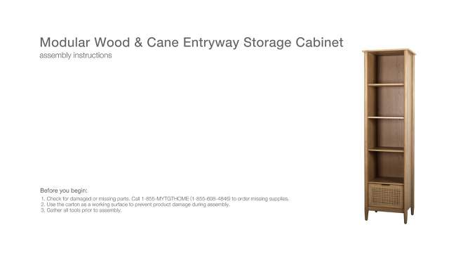 Modular Wood &#38; Cane Entryway Storage Cabinet - Natural - Hearth &#38; Hand&#8482; with Magnolia, 2 of 11, play video
