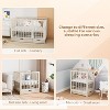 JOYMOR 8 in 1 Convertible Crib with Drawer, Include 2” Mattress, Converts to Bassinet, Mid Crib, Full Size Crib, Daybed,Toddler Bed and Playard - 3 of 4