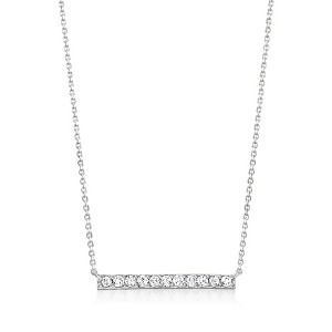 Ross-Simons 0.50 ct. t.w. Diamond Bar Necklace in Sterling Silver - 1 of 4
