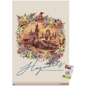 Trends International The Wizarding World: Harry Potter - Floral Hogwarts Unframed Wall Poster Prints - 1 of 4