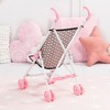 Buggy Umbrella Doll Stroller in Black & Pink Hearts Fits Dolls Up to 18' - 4 of 4