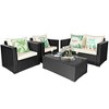 Tangkula 8PCS Rattan Patio Conversation Set Outdoor Furniture Set w/ Cushions - 2 of 4