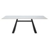 HomeRoots 79" White and Black Sintered Stone and Steel Double Pedestal Base Dining Table - 4 of 4