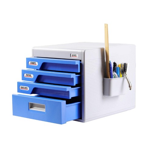 Color : Blue Li File Cabinet Desktop 10-Layer Filing Cabinet with Lock A4 Drawer Type Office Organizer Cabinet，29.5x39.4x32.5cm