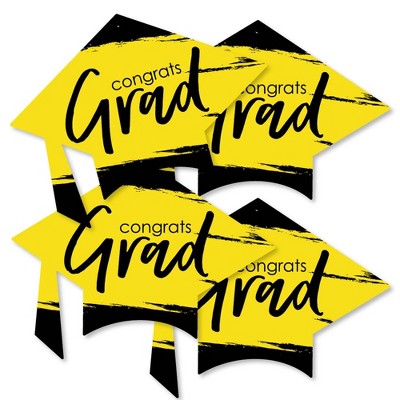 Big Dot of Happiness Yellow Grad - Best is Yet to Come - Grad Cap Decorations DIY Yellow Graduation Party Essentials - Set of 20