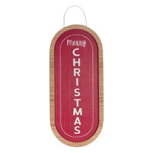 Merry Christmas Hanging Sign 21 Inch MDF Wood Iron Decor by Melrose - 1 of 3