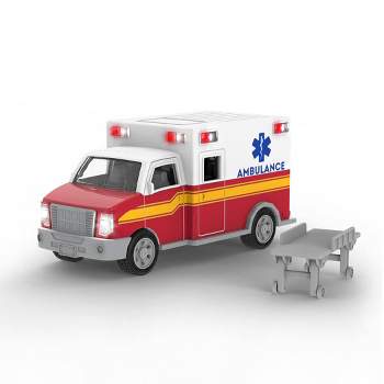 DRIVEN by Battat – Small Toy Emergency Vehicle – Micro Ambulance - White & Red