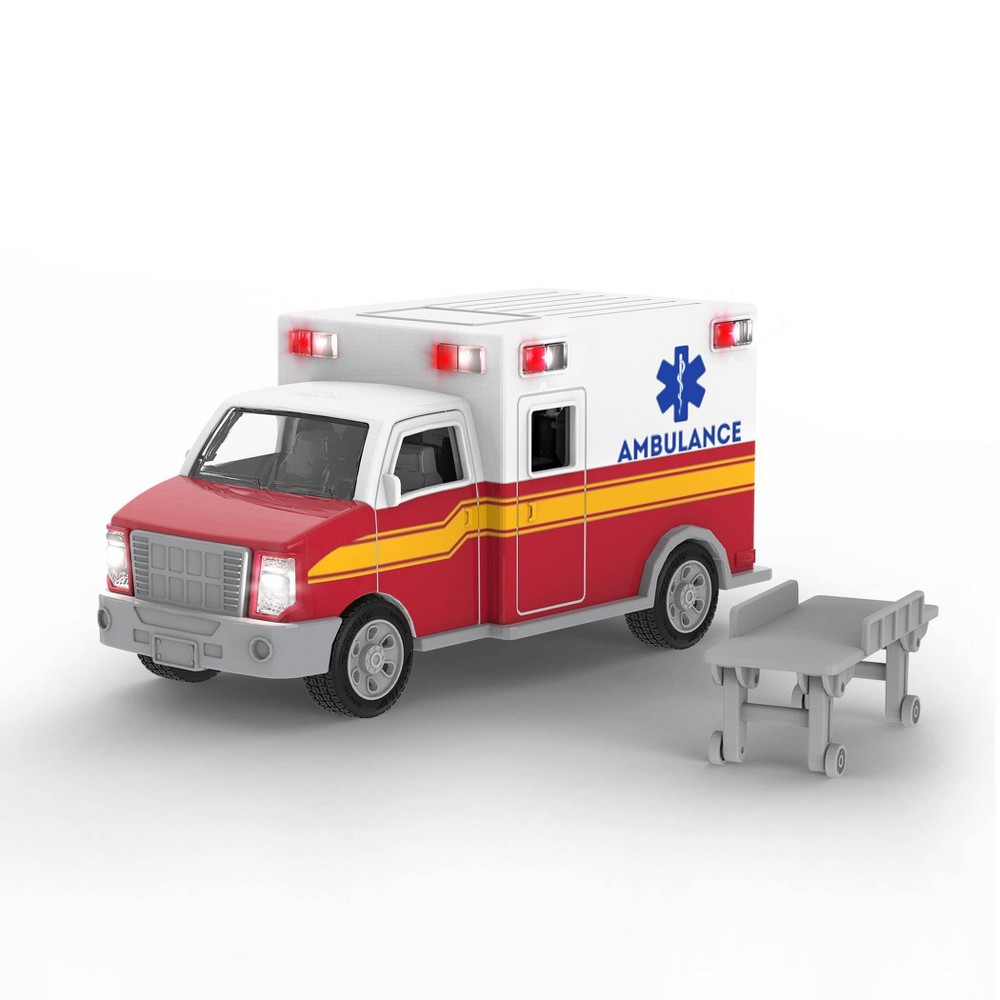 Photos - Toy Car DRIVEN by Battat – Small Toy Emergency Vehicle – Micro Ambulance - White &