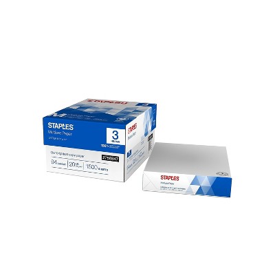 Staples 11 x 17 Copy Paper 20 lbs 92 Brightness 500/RM 5 RM/CT (512215)