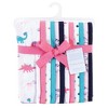 Hudson Baby Infant Girl Cotton Flannel Burp Cloths Bundle, Cuteasaurus, One Size - 2 of 4