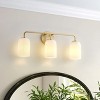 Modern 3-Light Gold Vanity Light, Frosted Glass Bathroom Wall Fixture for Mirror, Powder Room, Dressing - 2 of 4