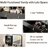 Makeup Vanity Desk with Mirror, Lights & Charging Station, Modern Vanity Set with Stool, Drawers, Cabinet & Ottoman for Bedroom - 3 of 4