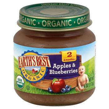 Earth's Best Organic Stage 2 Apples & Blueberry Jar - 4oz