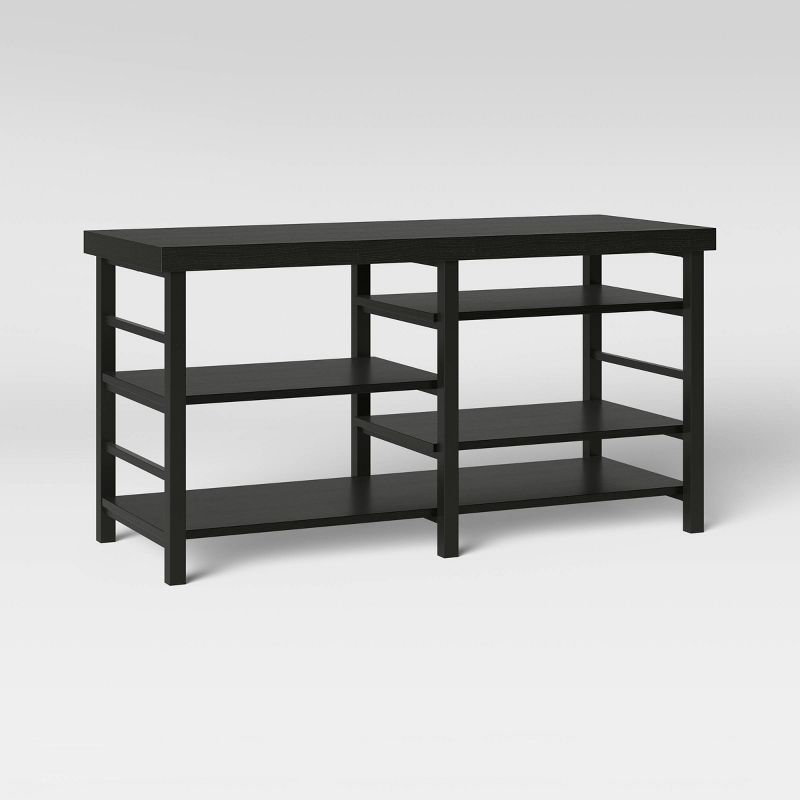 Adjustable Storage TV Stand for TVs up to 50&#34; Black Wood Grain Finish - Room Essentials&#8482;, 3 of 8