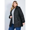 Avenue Women's Plus Size Triple Chevron Hooded Puffer Jacket - 4 of 4