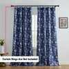 HLC.ME Ashley Floral Patterned Window Rod Pocket Curtains - Light Blocking Darkening Window Panels, Set of 2 - 4 of 4