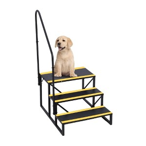 4/3 RV Step Stool with Handrail, Portable Pool Ladder with Non-Skid Tapes, Camper Steps for RV, Mobile Home Stairs Travel Trailers - 1 of 4