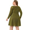 Women's Plus Size Club Party Glitter Shinny Cocktail Sequin Midi A-Line Dress - Agnes Orinda - 4 of 4
