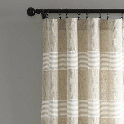 Taupe Cotton Light-Filtering Rod Pocket Panel Curtains with Tassels