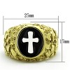 Slickblue Stainless Steel Ring for Men, Two-Tone Gold Finish, No Stone, Cross Accent, Epoxy Detail, Size 8-13 - 2 of 4